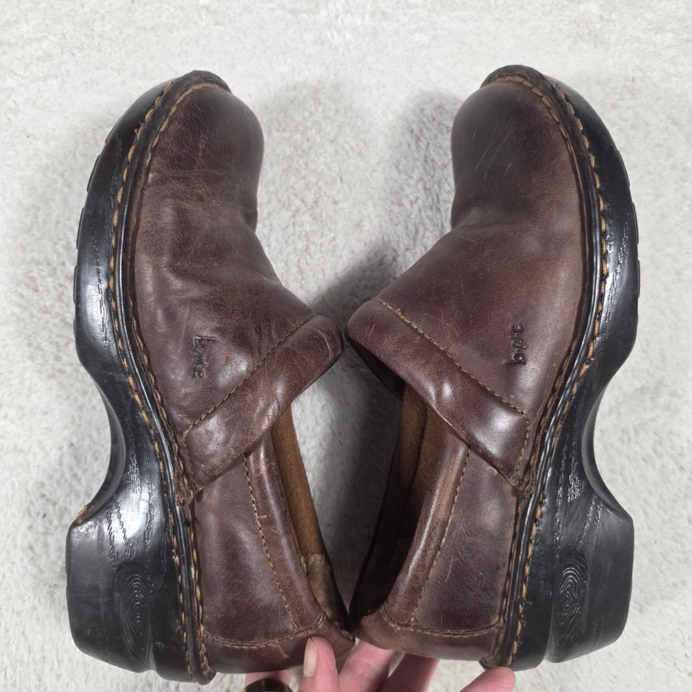 b.o.c. Clogs Women 7.5 Brown Good Leather Mules C45723 Work Comfort Shoes